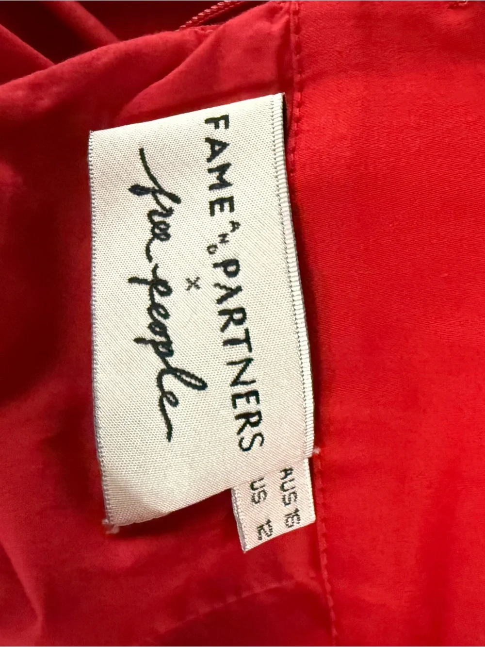 FREE PEOPLE X FAME & PARTNERS Red Lace-Up Backless Midi Dress